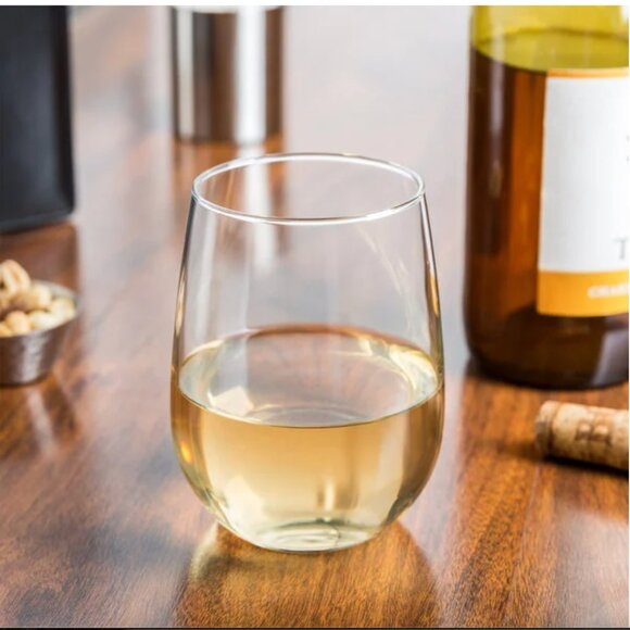 NWT: Set of 4 Stemless White Wine Glasses in Box - Picture 4 of 14